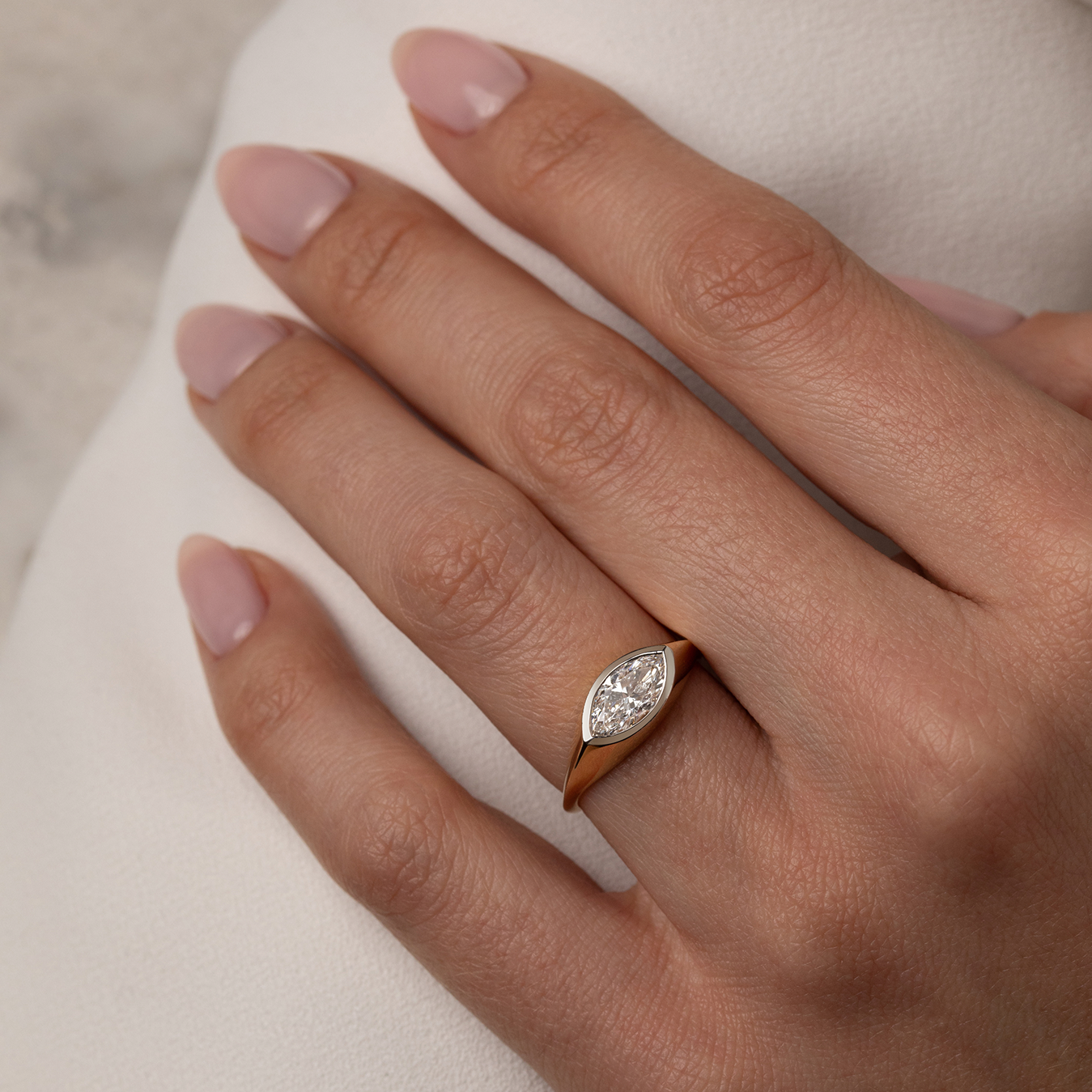 Marquise Ring Bi-Color Size 54 - LM STUDIO GmbH