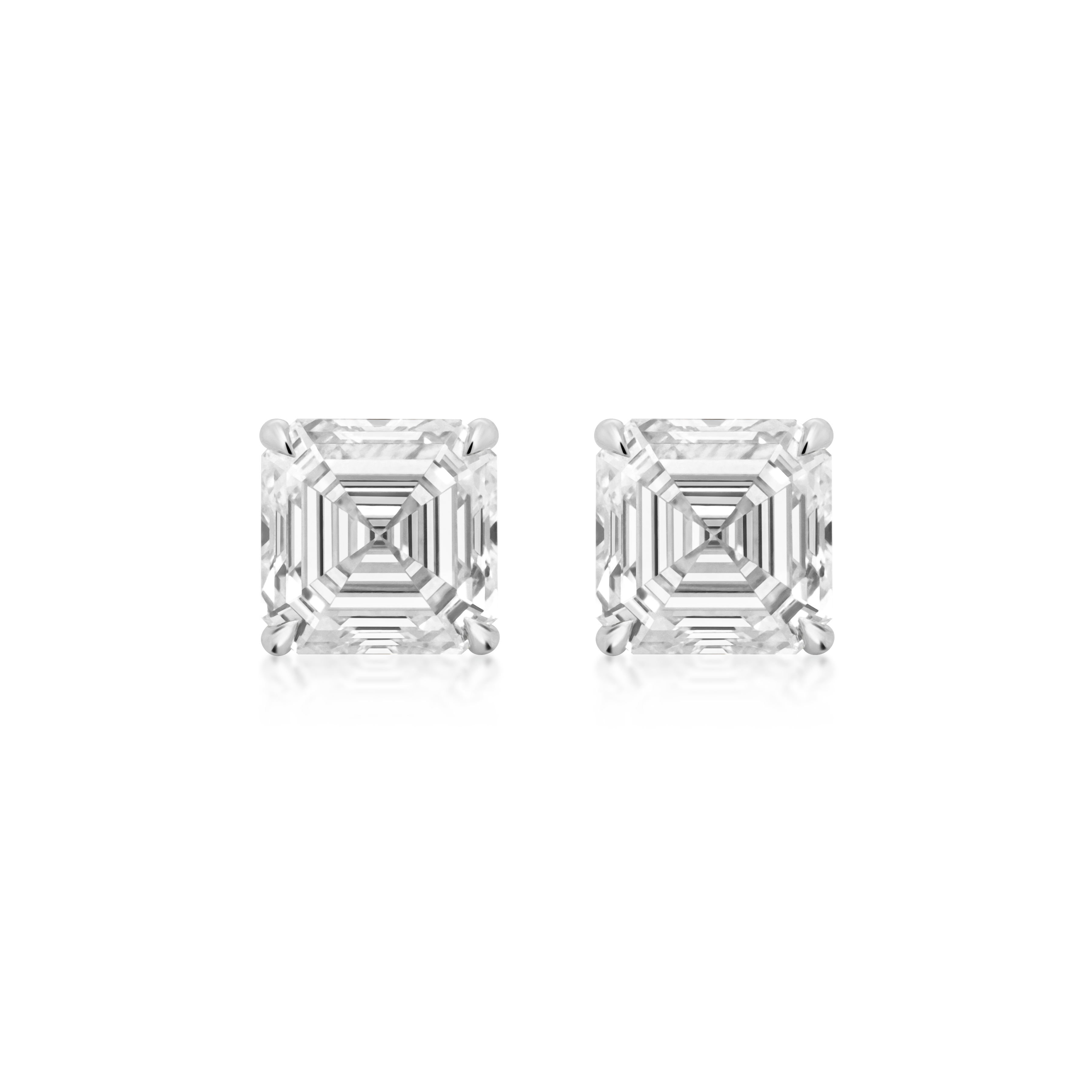 Asscher Studs WG 2.58 ct