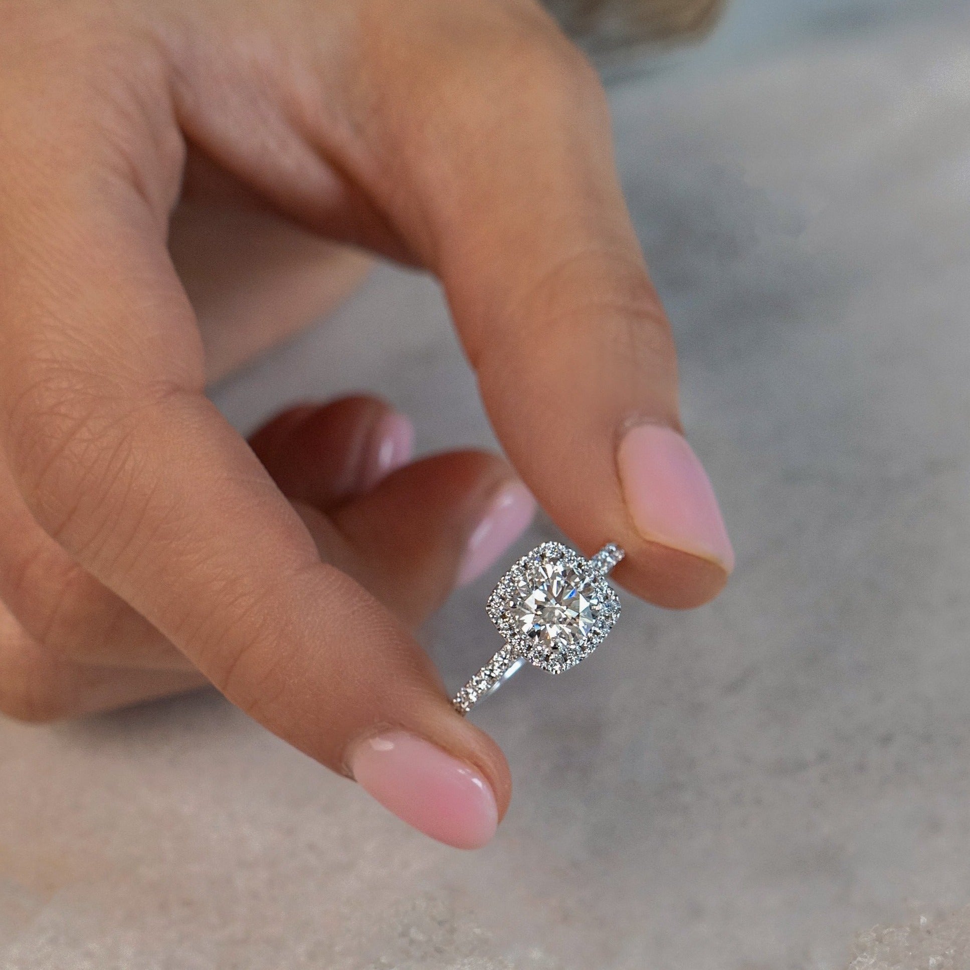 Engagement Ring, old model, 18 K white gold, 1.09 ct, size 52 - LM STUDIO GmbH
