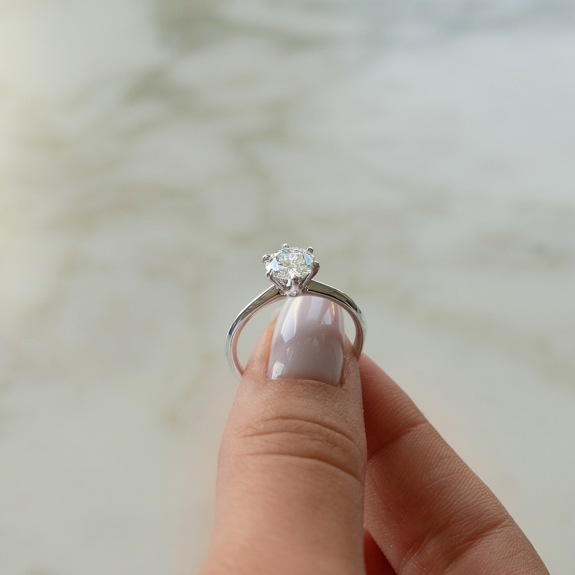 CHLOE Ring, old model, 18 K white gold, 1.05 ct, size 53 - LM STUDIO GmbH