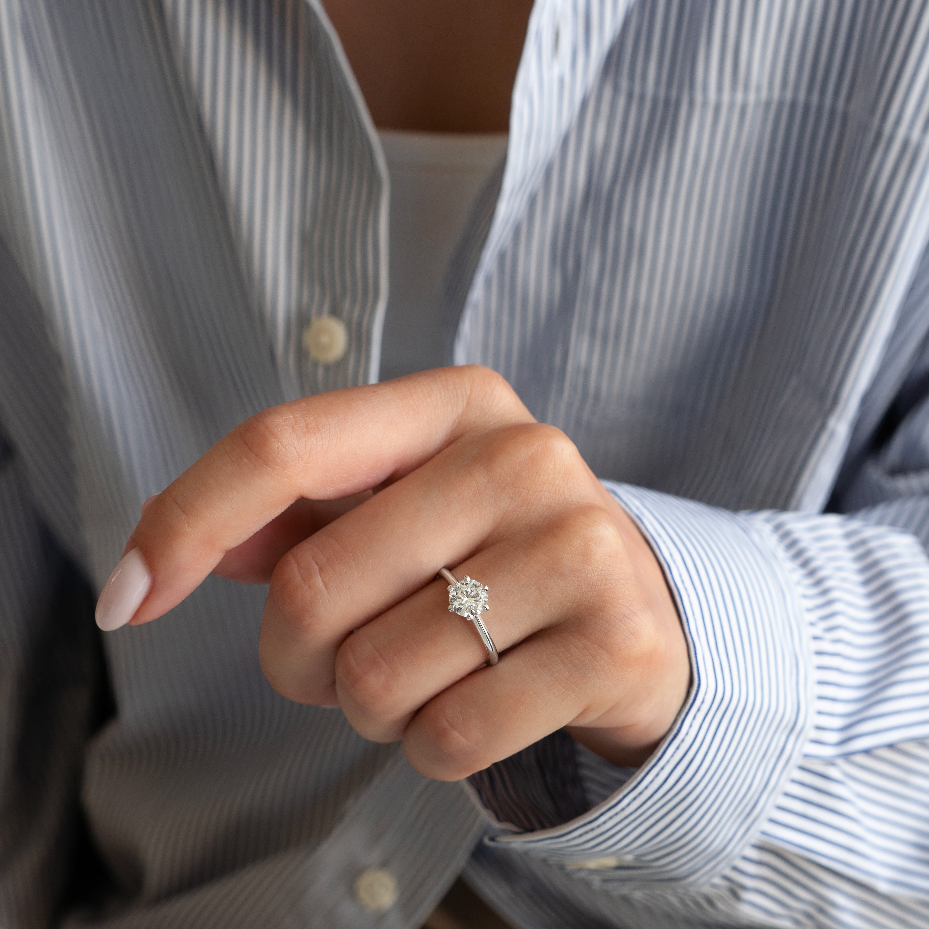 CHLOE Ring, old model, 18 K white gold, 1.05 ct, size 53 - LM STUDIO GmbH