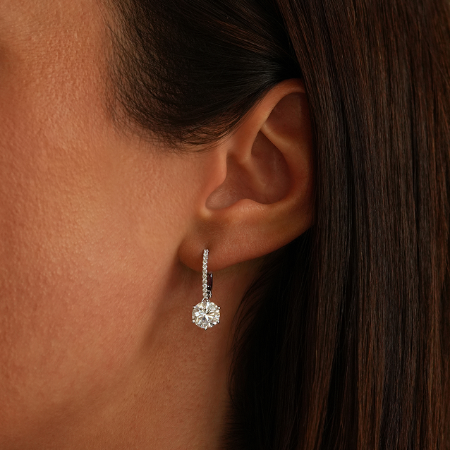 Brilliant Cut Pavé Hoops 1.50 ct