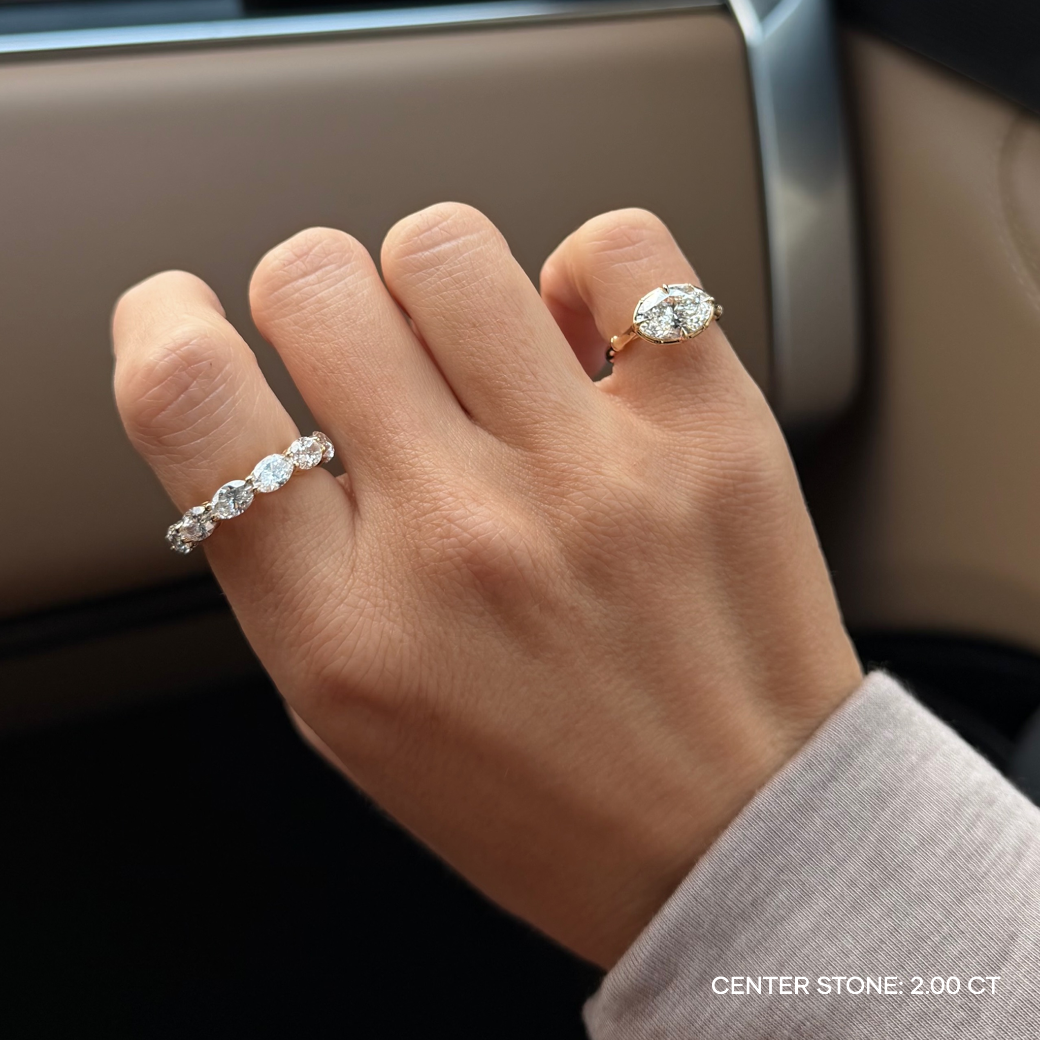 SUGAR CANE OVAL SIDEWAYS RING