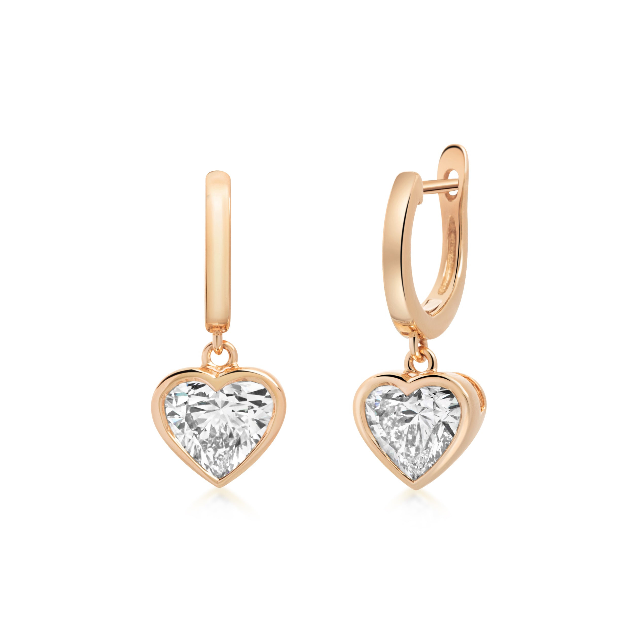 HEART Bezel Hoops