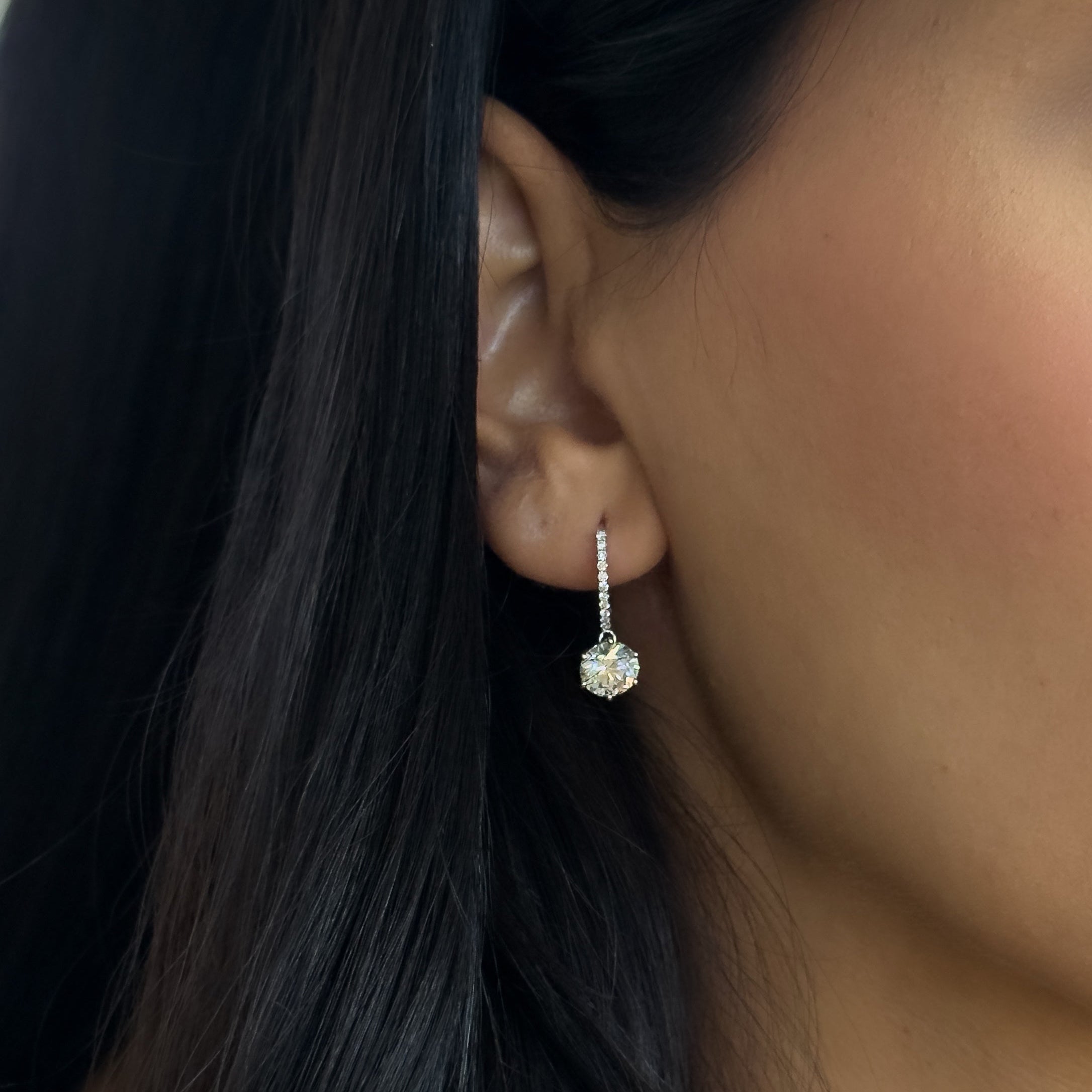 Brilliant Cut Pavé Hoops 1.50 ct