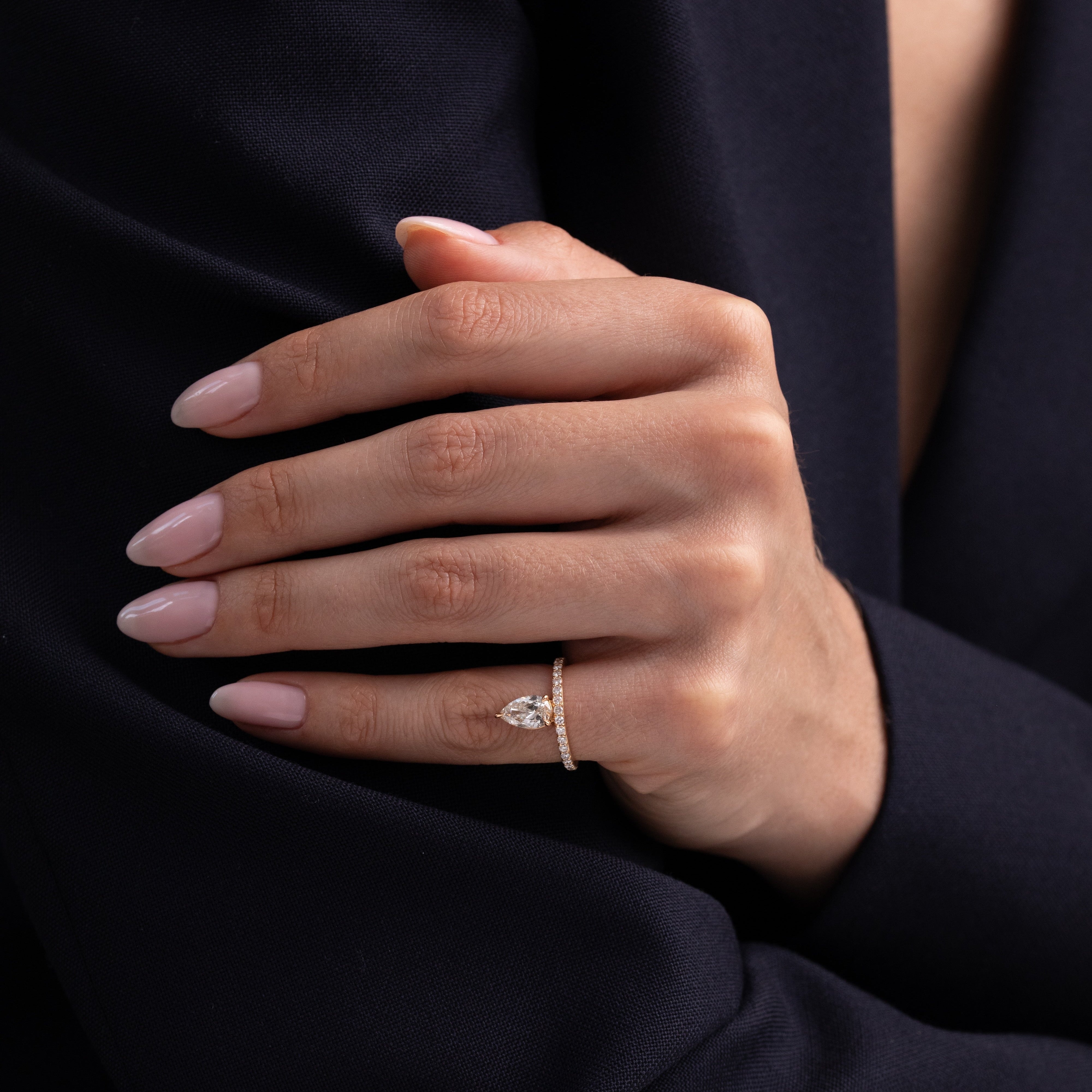 Custom Pear Ring, 1.01 ct, Size 51, Rose gold - LM STUDIO GmbH