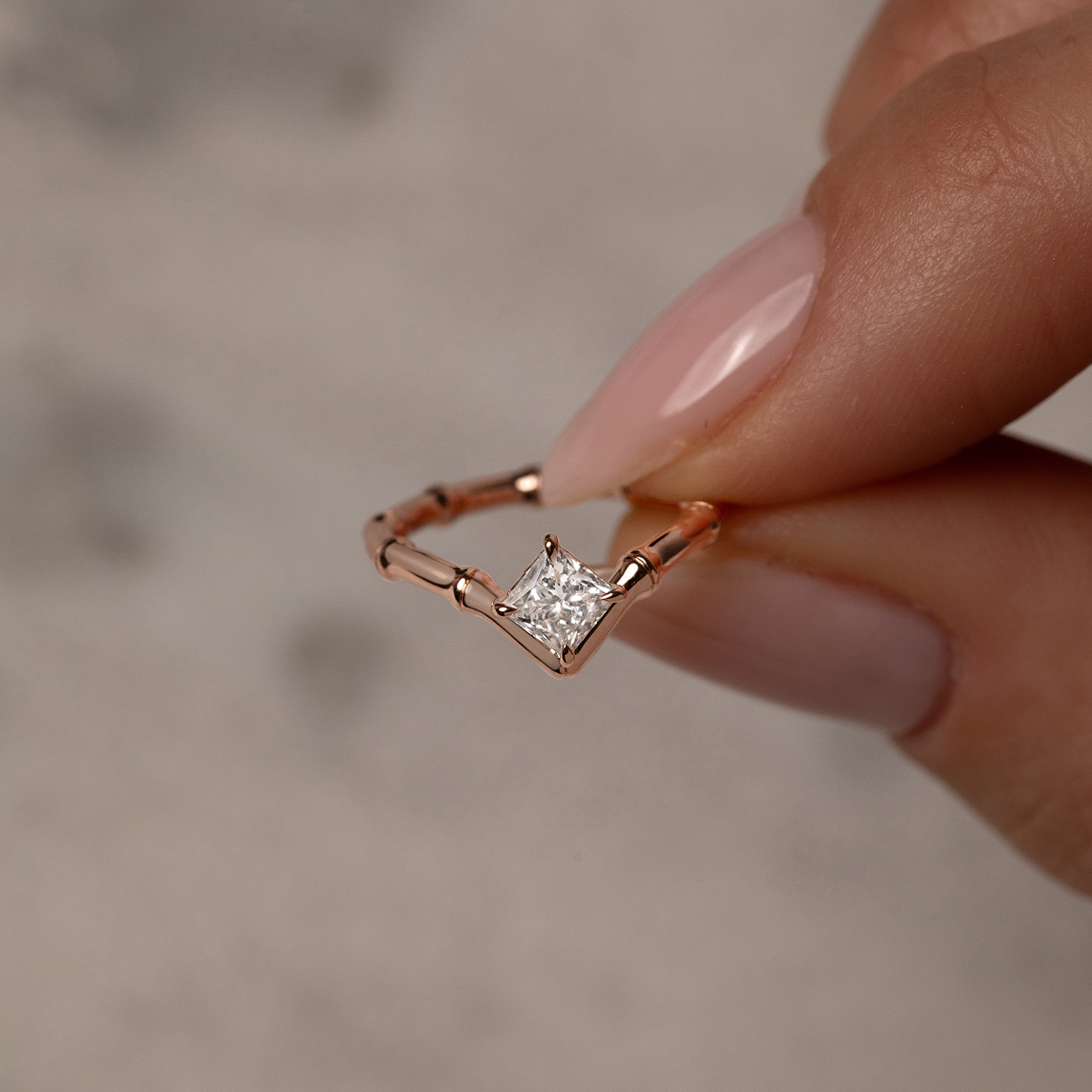 Sample Sale Pinky Sugar Cane Ring, Size 46 - LM STUDIO GmbH