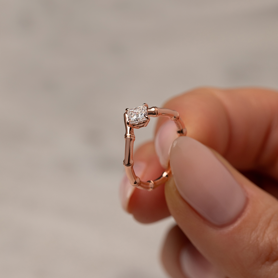 Sample Sale Pinky Sugar Cane Ring, Size 46 - LM STUDIO GmbH