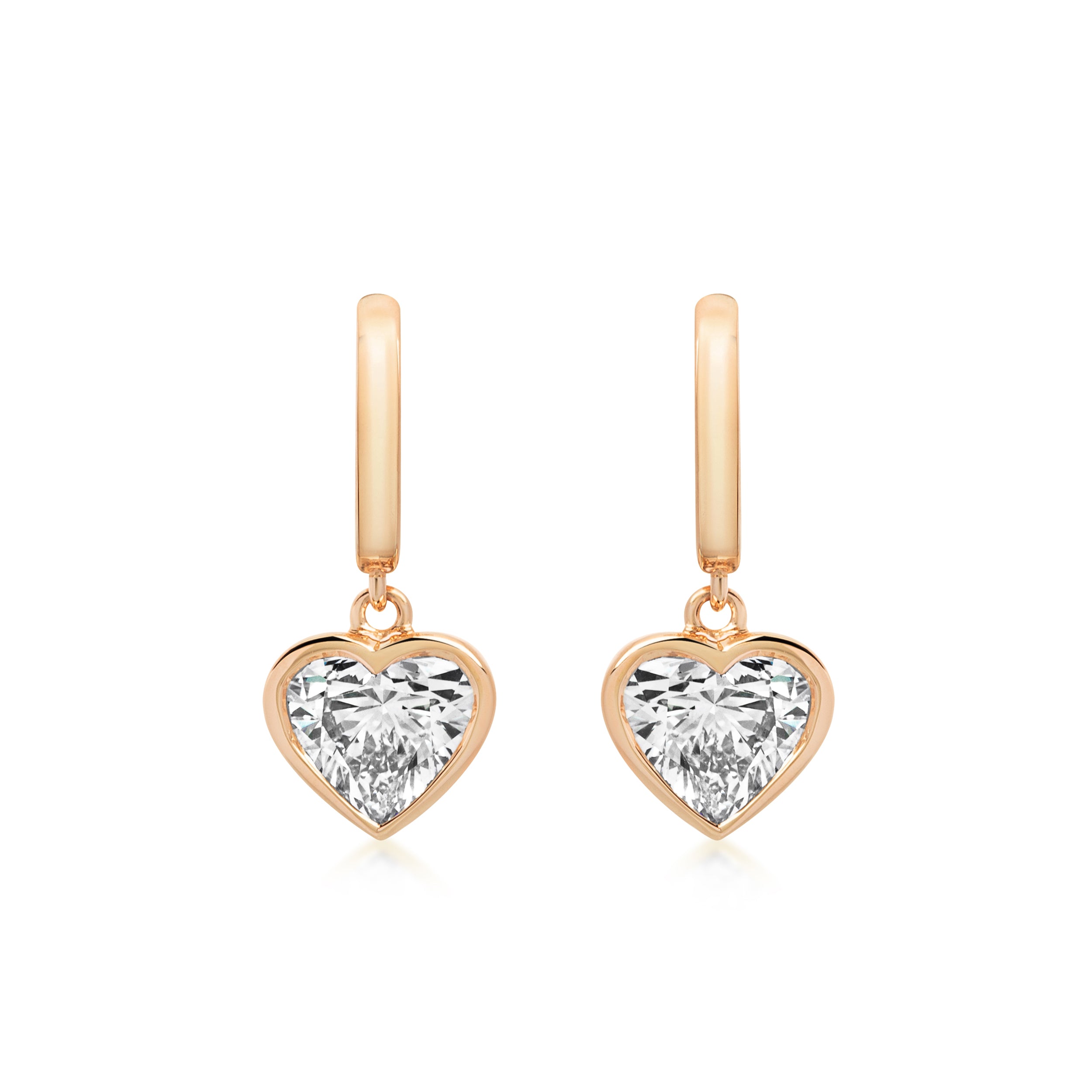 HEART Bezel Hoops