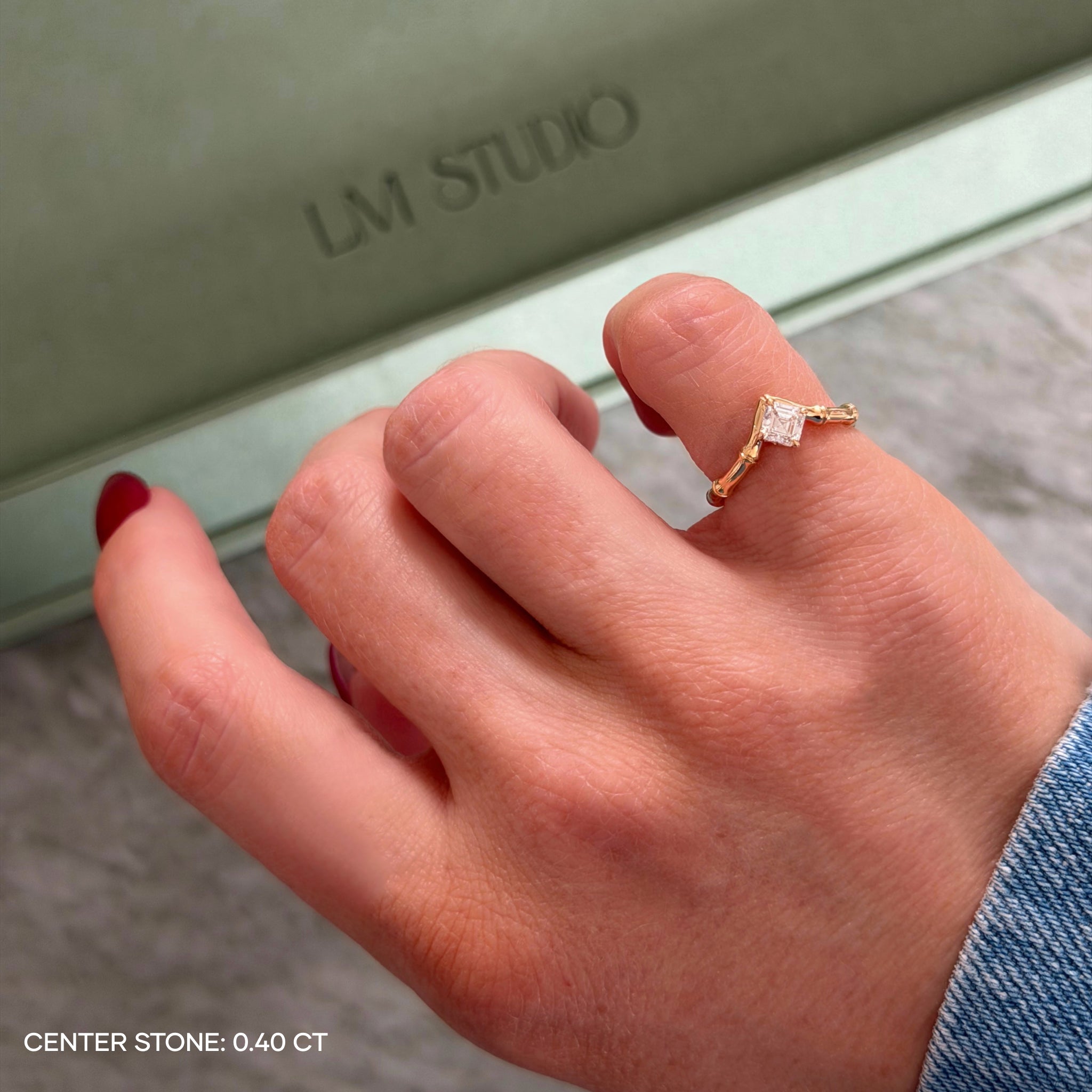 SUGAR CANE ASSCHER PINKY RING